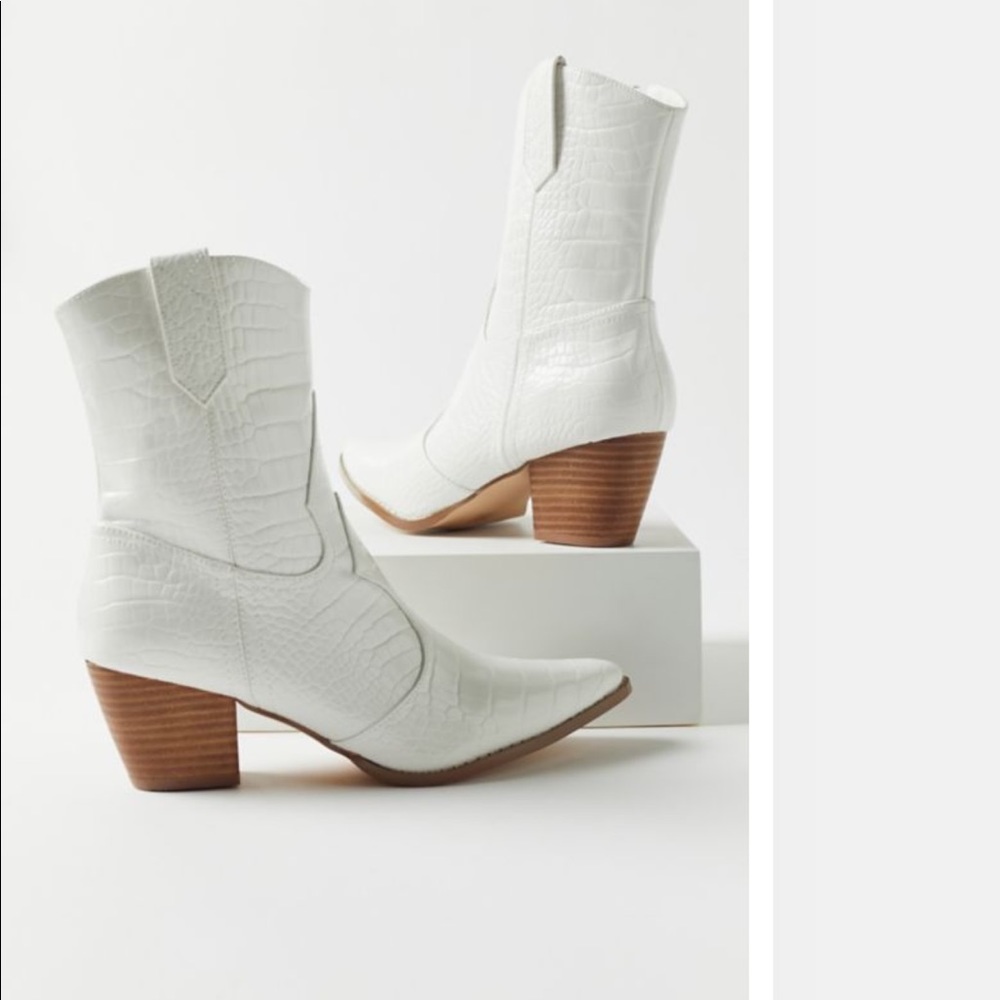 White Croc Matisse booties